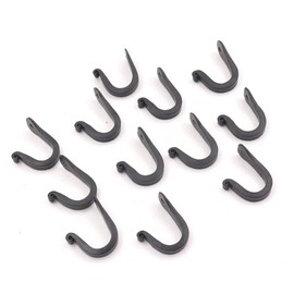 THDC ganchos de uñas, clásico, rústico curvo de metal sujetadores – decoración de pared colonial decorativa, ganchos de pared resistentes, perchas para llaves, abrigos, bata, bolsos, hogar, cocina juego de 12, Negro, Small 1", 1