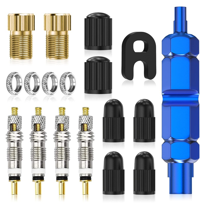 Flintronic 18 Pieces Presta Valve Core Set, Bicycle Valve Adapter