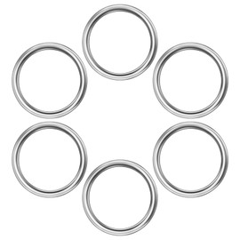 Oualhoo - Anillos de acero inoxidable de 1.6 pulgadas de diámetro interior, anillos de metal sin costuras, hebillas redondas sólidas, lazo de metal soldado para collares de perro, manualidades