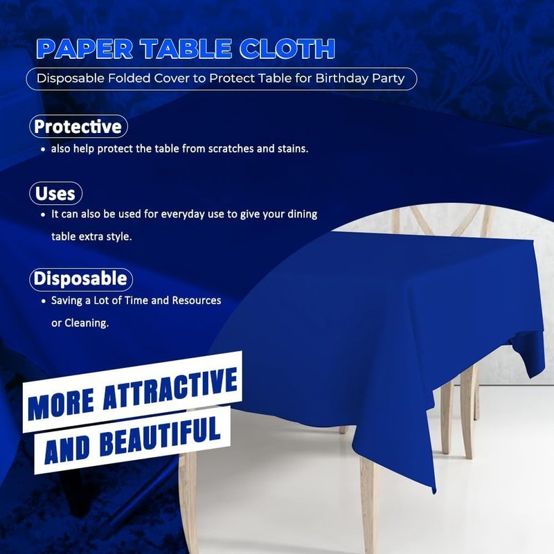 2 x Dark Blue 90 x 90cm Disposable Paper Table