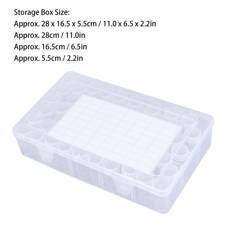 60pcs Diamond Painting Storage Containers Portable Plastic Bead Storing Bottle