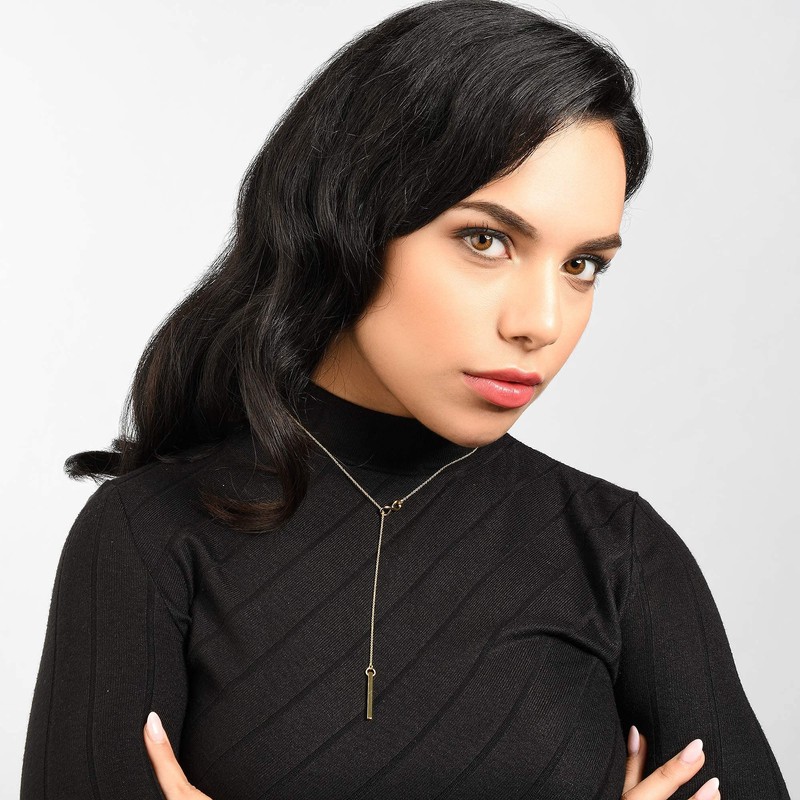 namana Infinity Y Necklace for Women. Gold Lariat Necklace with