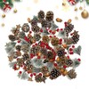 108PCS Christmas Wreath Making Decoration Artificial Pine Cone Berry Set