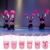 Willinglong 24 Pcs Cheerleading Drink Pouches with Straws Cheerleading Party