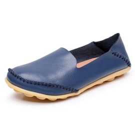 VenusCelia Streamline Comfort - Mocasines planos para caminar para mujer, Azul Marino, 9.5 US