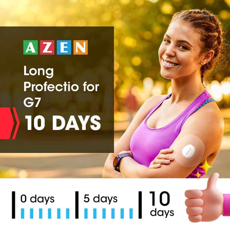 AZEN 60Pcs G7 Adhesive Patches Waterproof, Premium Pre-Cut Protection Hypoallergenic