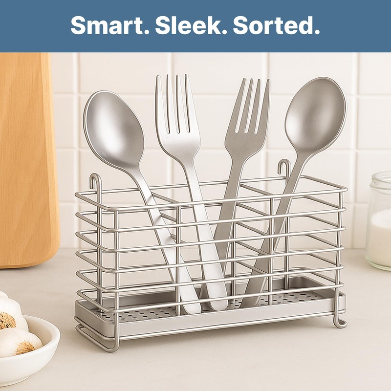 KESOL 304 Stainless Steel Utensil Drying Rack with Hooks &