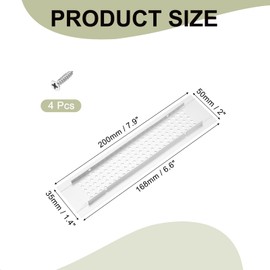 PATIKIL 8 x 2 Inch Door Air Vent Cover, Aluminum Grille Ventilation Cover Louvered Diamond Hole with Mounting Screws for Cabinet Wardrobe Door, Silver