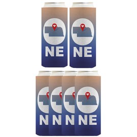 Nebraska Can Cooler Love Nebraska NE Great Plains Region State Pride 6-Pack Ultra Slim Can Drink Sleeves