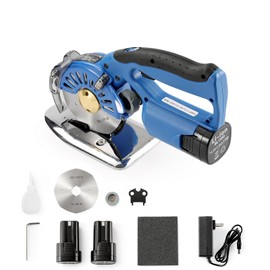 Happybuy Fabric Cutter, 5-Speed Cordless Rotary Machine, 1.1" Thickness Cut, Octagonal Knife, Replacement Blade & Charger, for Cloth Leather Multi-Layer