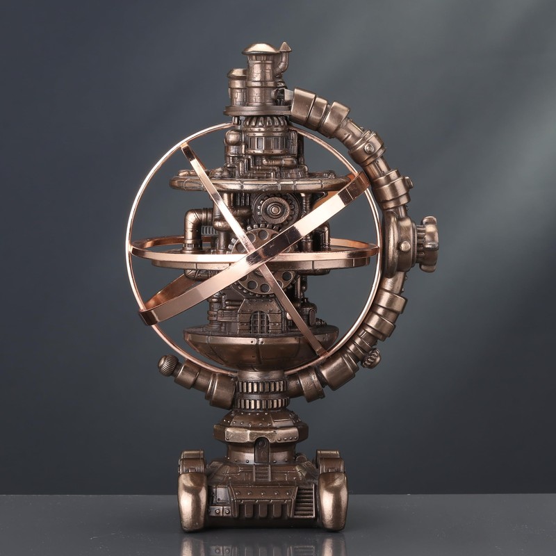 Veronese Design 7 1/8 Inch Tall Steampunk Mechanicus Gyroscope Resin