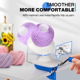 MIAOKE Yarn Ball Winder Smooth Hand Crank, Convenient with 12 Marking Pin and Scissors Easy Installation, for Crocheting, Gife and Good Helper for Knitting Enthusiast-B
