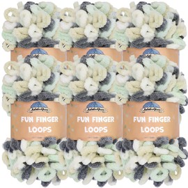 JubileeYarn Fun Finger Loops Yarn - 100g/Skein Jumbo Polyester - Artemis - 6 Skeins