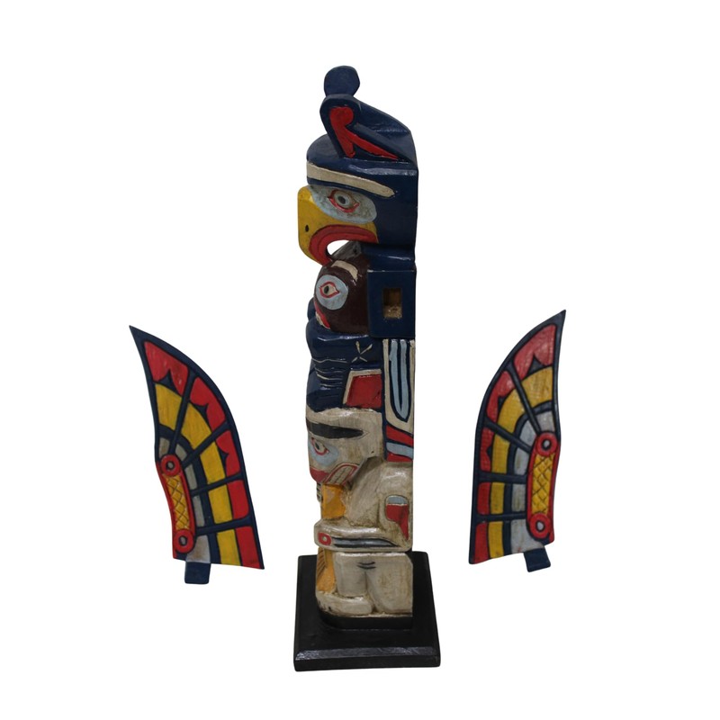 WorldBazzar Old Tribe Northwest Coast Style Eagle Fish Indian Totem