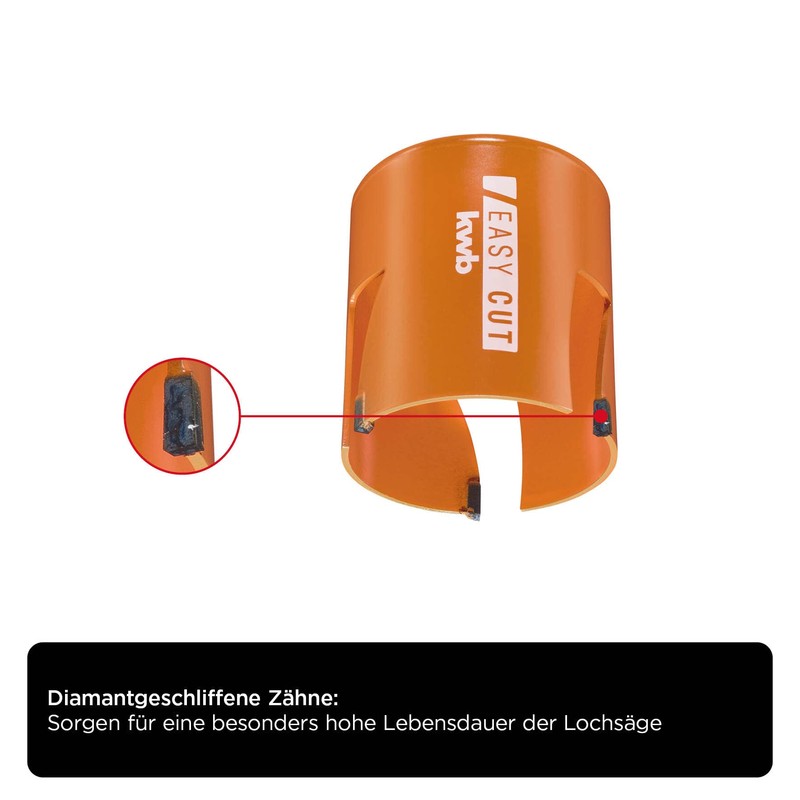 kwb Hole Saw Diameter 80 mm with High Temperature Soldered,