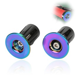 HERCHR Tapones para Extremos de Manillar de Bicicleta, 1par Bicicleta Manillar Grips Bar Ends Tornillo Tapones Electroplate Colorido Bicicleta Ciclismo Accesorio para Bicicleta de montaña