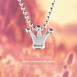Heartbreaker LD FG 38 Crowns Pendant in Real Silver from the Froggy Collection, Small Crown Pendant Made of 925 Sterling Silver for Women, Sterling Silver