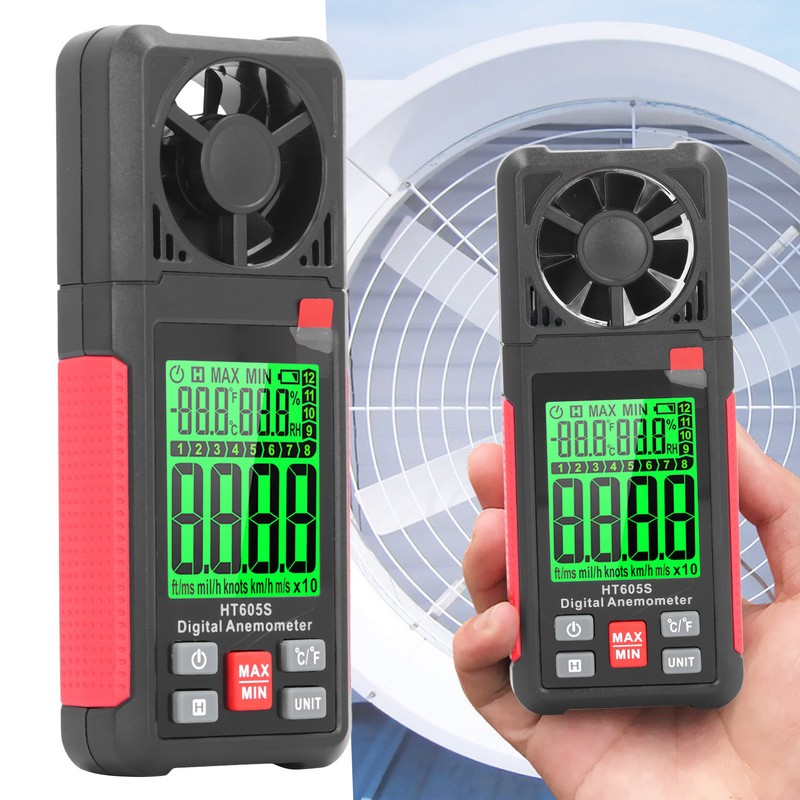 Digital Anemometer High Accuracy 2.26 Inch LCD Screen Thermal Handheld