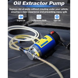 12V Oil Extractor Pump 100W, Engine Oil Extractor Pump for Oil Change, Self-Priming Oil Transfer Pump for Motor Oil, Transmission Fluid, Electric Fluid Transfer Pump for Car, Mower, Boat