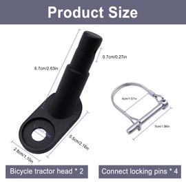 pangutheos Pack of 2 Bicycle Trailer Coupler, Adapter Bicycle Trailer Equipped with 4 D-type Locking Pins Towing Hitch Bicycle Trailer for Pushchairs and Bicycles (Normal Style)