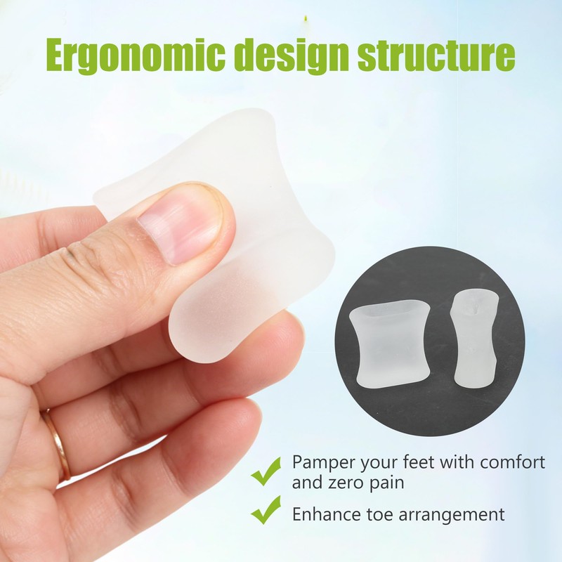12Pcs Gel Toe Separators, Bunion Corrector for Straightening Overlapping Toes,