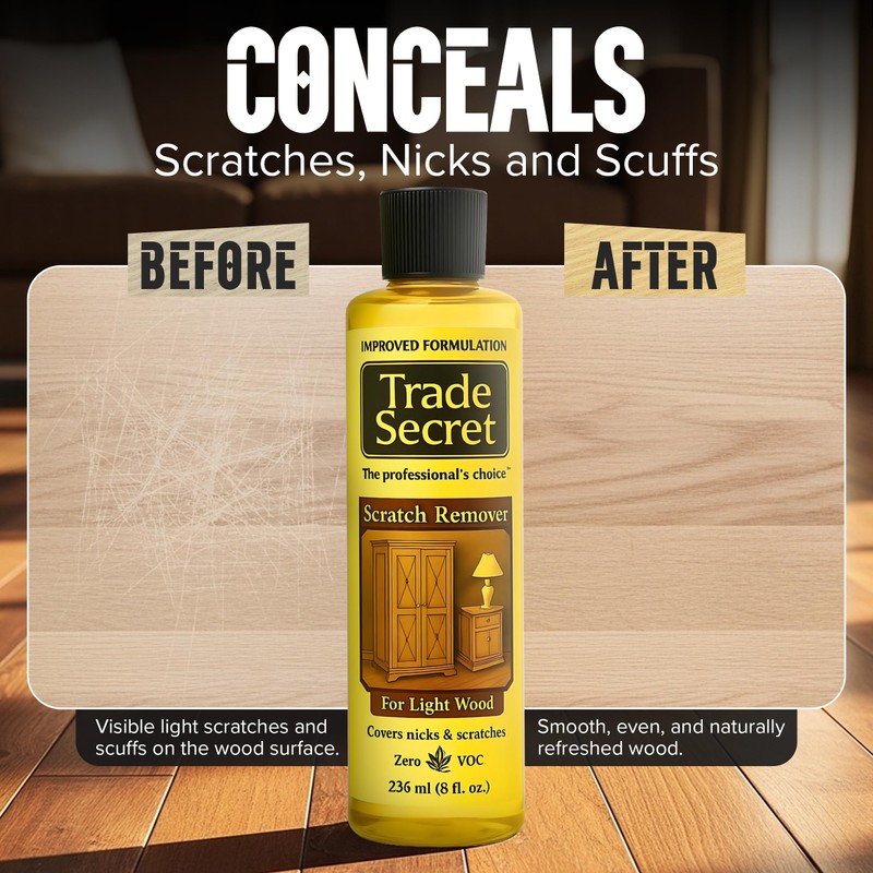 Trade Secret Light Wood Scratch Concealer, Scratch Remover for Real