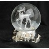 20040 snow globe deer silver base 140mm height with music
