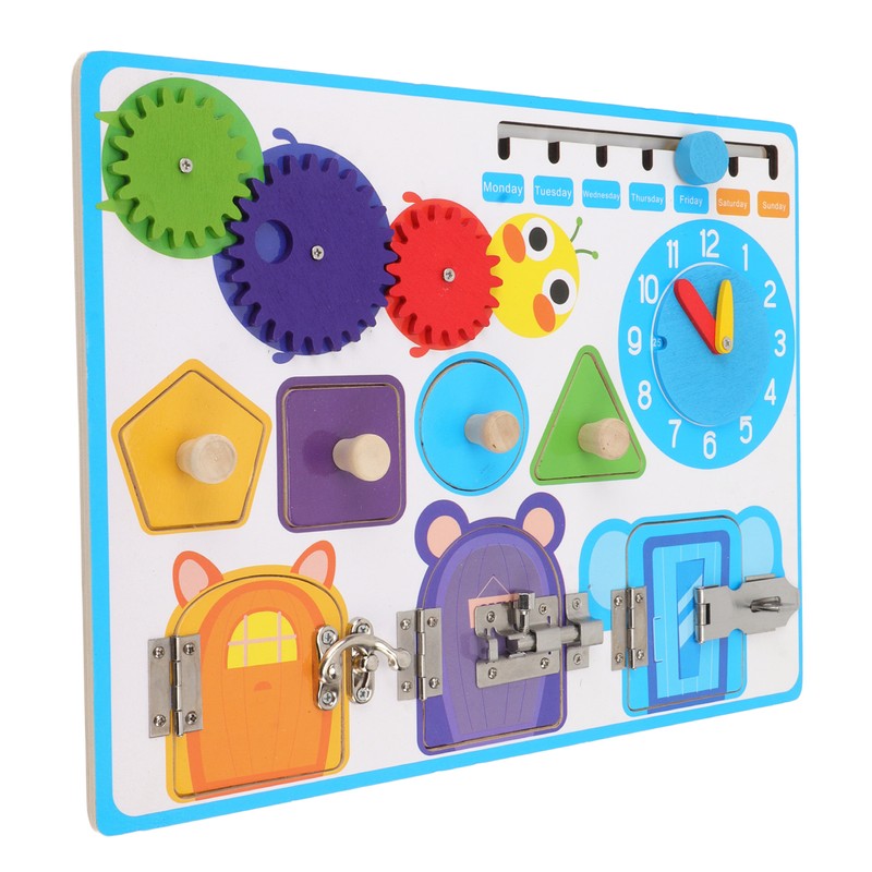 Sensory Board Alarm Clock Educational Wooden Sensory Activity Board Autism