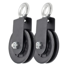 Uenhoy 2 Pack 360 Degree Rotation Cable Pulley Stainless Steel Silent 330lbs Traction Wheel for LAT Pulley System DIY Attachment Lifting Blocks Home Gym Equipment Hoists Clothsline, 3.54"/90mm