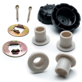 HD Switch -2 Kits- Front Wheel Flange Bushing Bearing Rebuild for Cub Cadet XT1 Series 2015-2019, LT42 LT42C LT42E LT46 LT50 LT54 ST54 ST54 GT50 GT54 w/Deluxe Domed Hub Caps Lawn Garden Tractor Mowers