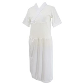 AN Women's Short Sleeve Kimono Slip Nagajuban Slip, For Summer Use, Easy Nagajuban Slip, Made in Japan, white