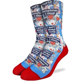 Good Luck Sock Men's I Dont Always Nurse Socks, Adult, Shoe Size 8-13
