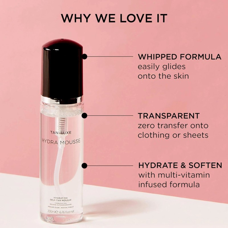 Tan-Luxe Hydra-Mousse Light/Medium 200ml – Hydrating Self-Tan, Vegan, New