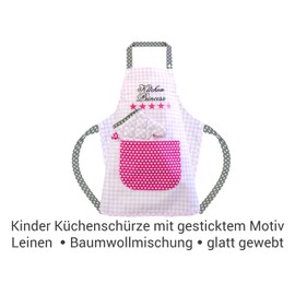 Emily ́s Check Chef's Hat in One Size or Kitchen Apron & Oven Glove Available in 2 Sizes – for Boys and Girls in 4 Designs – Lovely Design and High Quality Workmanship