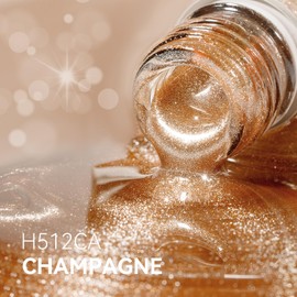 MEGIOR 15ML Champagne Cat Eye Gel Nail Polish 1Pc Champagne Gold Magnetic Gel Nail Polish with Magnet Soak off Holographic Diamond Cat Eye Gel Polish for Nail Art at Home, 0.5 OZ