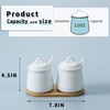HAOTOP Ceramic Sugar Bowl 2 Pack, PorcelainJar with Tray, Spoon