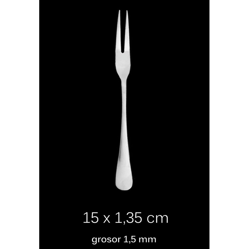 12 Serving Forks, Fruit Forks, 15 x 1.35 cm, High-Gloss