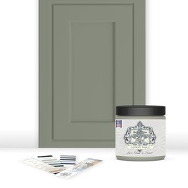 ALL-IN-ONE Paint, Durable cabinet and furniture paint. Built in primer and top coat, no sanding needed. Includes our 30 featured color card - Simply Sage (gray green), 8oz Sample
