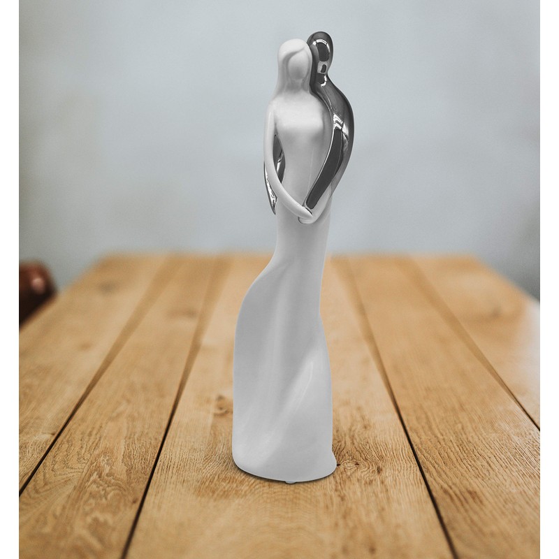 FeinKnick Harmonious Pair in Silver – Modern Sculpture 28 cm