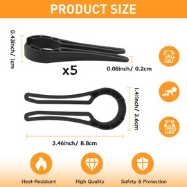 Stove Knob Safety Covers for Child/Pet Safety and Proofing, One-Step Installation Gas Stove Knob Locks, Oven Knob Covers Fits Gaps Between 0.17 to 0.43 Inches, Black(5 Pack)