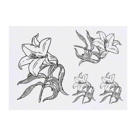 4 x 'White Lily Flower' Temporary Tattoos - Water Resistant, Skin-Safe, Non-Toxic Transfers, Mixed Sizes (TO00072790)