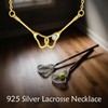 DAYLINLOVE Lacrosse-Halskette S925 Sterlingsilber Lacrosse-Schläger-Anhänger Halsketten Sportschmuck Geschenke für Frauen