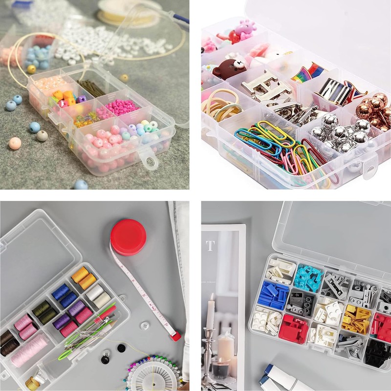Sorting Box with 15 Adjustable Compartments Plastic Storage Box Organiser