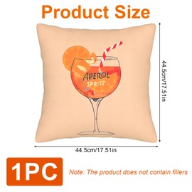 ZoeWei Aperol Geschenk Kissenbezug, Aperol Spritz Geschenke Sofakissen Kissenhülle 45x45cm Aperol Deko Geschenk für Aperol-Liebhaber Freunde Kollegen Männer Frauen