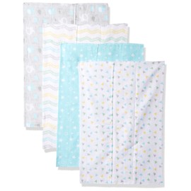 Luvable Friends Unisex Baby Cotton Flannel Burp Cloths, Basic Elephant, One Size