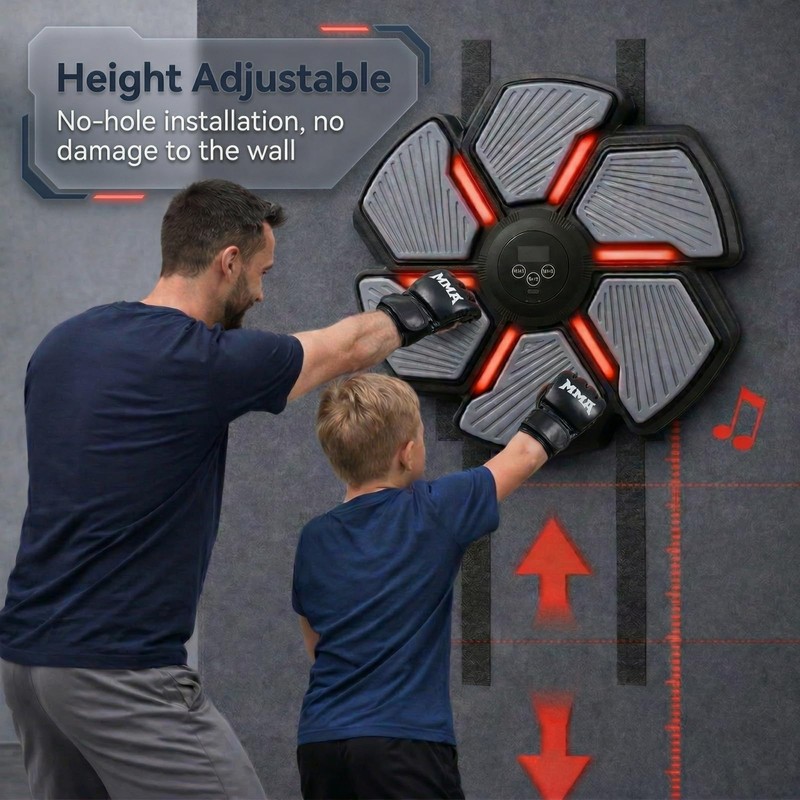 Music Boxing Machine, Smart Bluetooth Punching Trainer Wall Mounted with