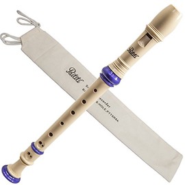 Paititi Soprano Recorder 8-Hole With Cleaning Rod + Carrying Bag, CreamyBlue Color, Key of C