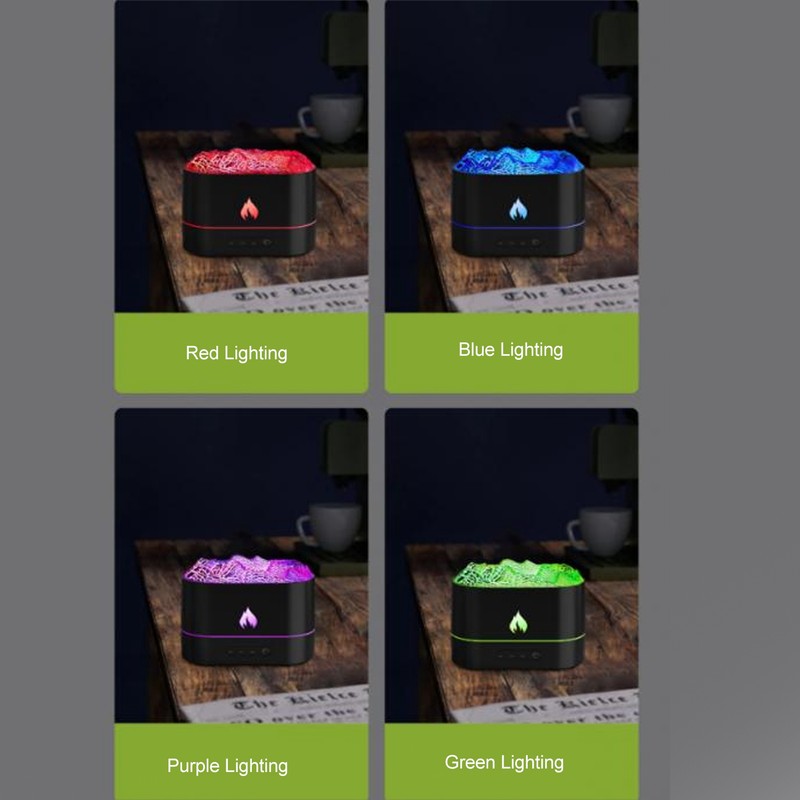 Volcano Aroma Diffuser 7 Colors Lights Fine Mist Simulated Flame