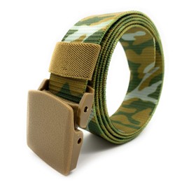 FALKENSTEJN Trouser Belt Fabric Belt with Plastic Buckle Tactical Belt 130 cm Long Individually Can Be Shortened, woodland