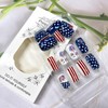 24Pcs Independence Day Press on Nails Medium Square USA Flag